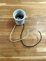 E40 lamphouder van keramiek met aangesloten kabels